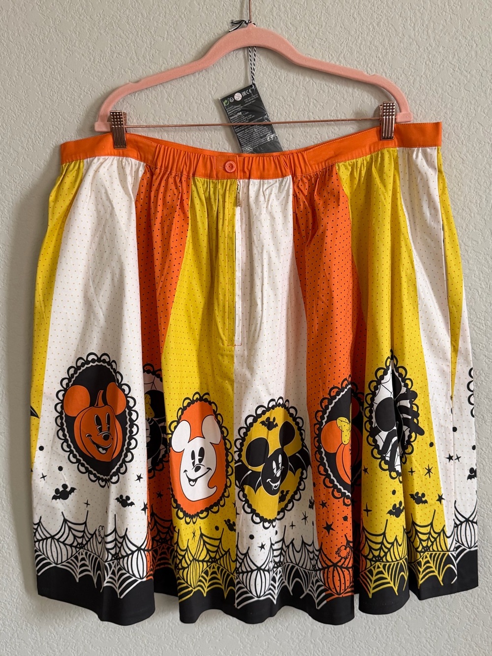 Loungefly Stitch Shoppe Disney Mickey Minnie Candy Corn Sandy Skirt with Pin - Picture 3 of 4